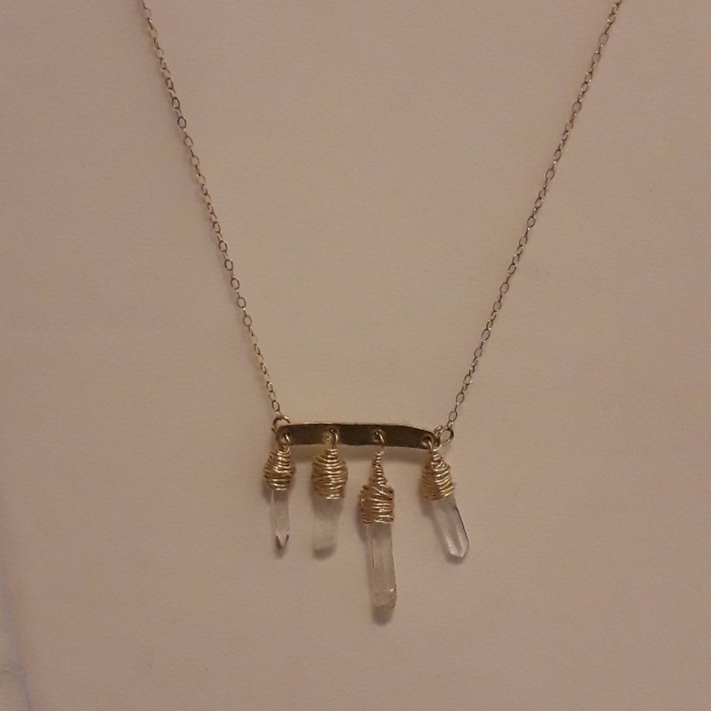 New  Crystal Dreamin' Windchime Statement Necklace
